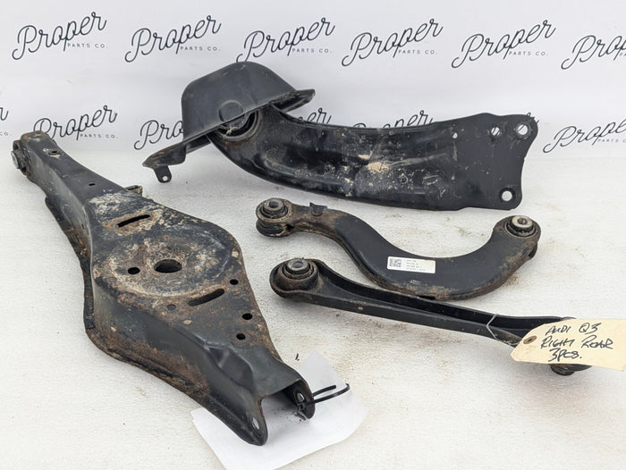 2016-2018 Audi 8U Q3 Quattro AWD Right Rear Control & Trailing Arm Perch Set 1K0501529F