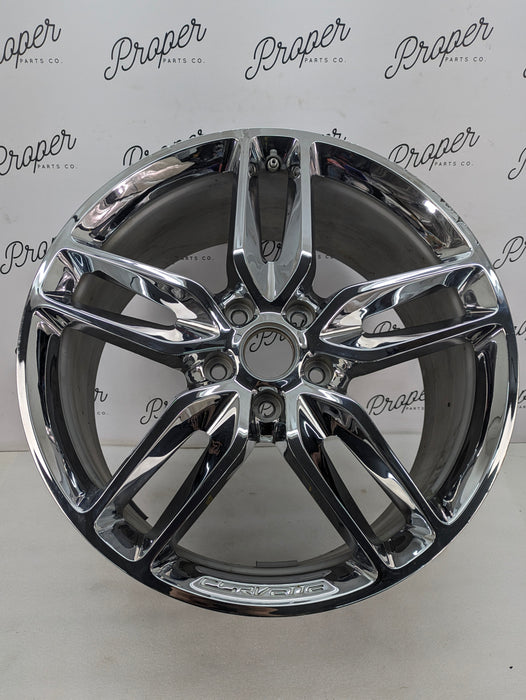 Chevrolet C7 Corvette Stingray Rear Wheel Rim Chrome Split 5-Spoke 20