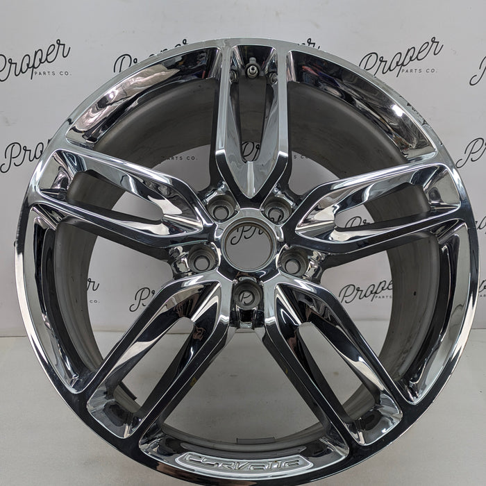 Chevrolet C7 Corvette Stingray Rear Wheel Rim Chrome Split 5-Spoke 20