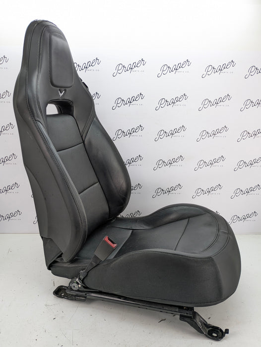 Chevrolet C7 Corvette Stingray Z51 2LT Left/Driver Side GT Milano Leather Heated & Vented Seat Jet Black (195) *DAMAGED*