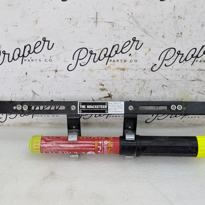 The Bracketeer Universal Under Seat Fire Extinguisher Mounting Bracket W/Element Fire Extinguisher UFEB1317/D