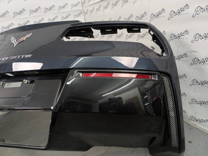 Chevrolet C7 Corvette Stingray Z51 Upper Rear Bumper Cover W/Lower Diffuser Night Race Blue Metallic (GXH) 84411653 *DAMAGED*