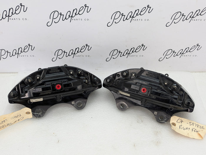 Chevrolet C7 Corvette Z51 Front Left/Right Black Brembo Brake Calipers Pair 22847805/22847810