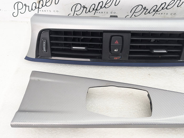 BMW F32 F33 435xi 428xi 440xi 430xi M Sport Aluminum Hexagon & Blue Interior Trim Set