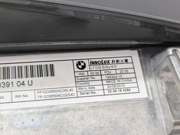 BMW F22 F23 228xi M235xi 230xi M240xi F87 M2 iDrive Navigation 6.5" Information Display Screen 9270391