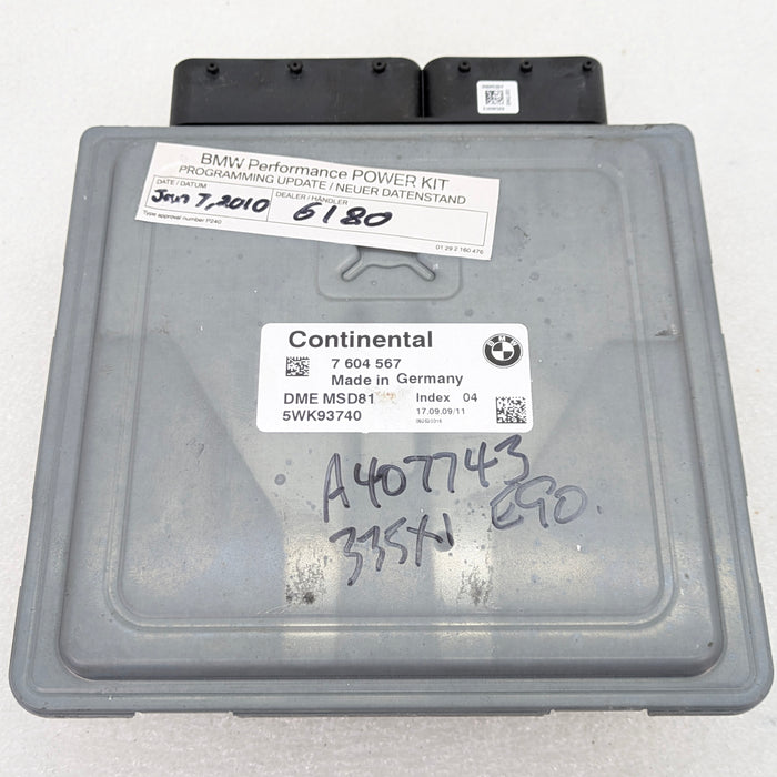 BMW E90 E92 E93 335I 335XI N54 Performance Power Kit PPK Tuned Engine ECU DME MSD81 11122157665
