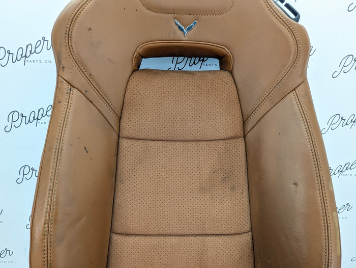 Chevrolet C7 Corvette Stingray 3LT Left/Driver Side GT Napa Leather Heated & Vented Seat Kalahari Brown (346) *DAMAGED*