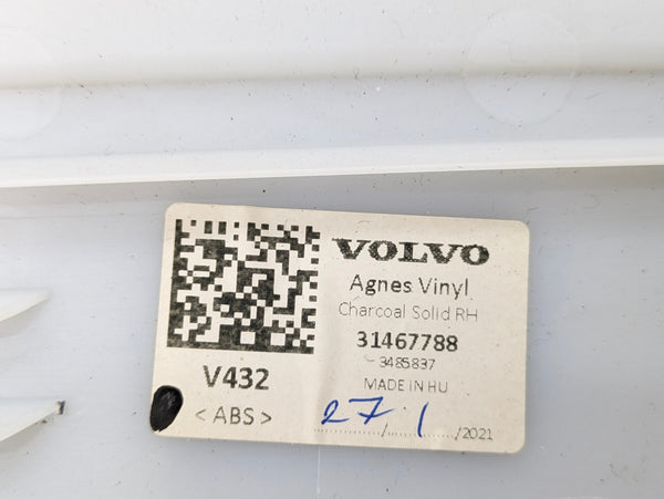 2021 Volvo V60 T6 R-Design Right/Passenger Side Rear Black Leather Seat Bolster 31467788