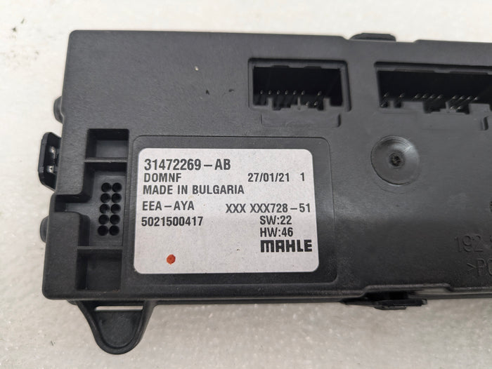 2021 Volvo V60 T6 R-Design HVAC Climate Control Module 31472269