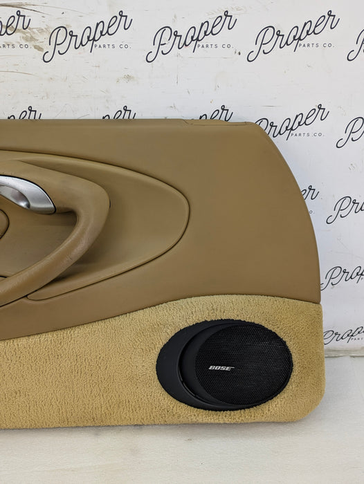 Porsche 996.2 911 Carrera 4 Cabriolet Convertible Left/Driver Side Front Interior Door Panel Savanna Beige Leather 99655532100/99655583300