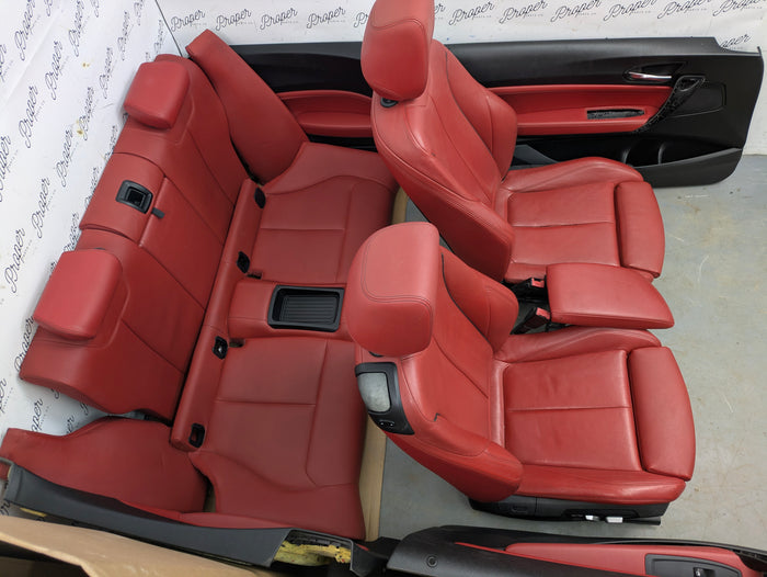 BMW F22 228xi M235xi 230xi M240xi M Sport Coral Red Dakota Leather Interior Seat & Door Panel Set *NOTE*