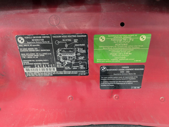 BMW E46 M3 Front Hood Bonnet Imola Red