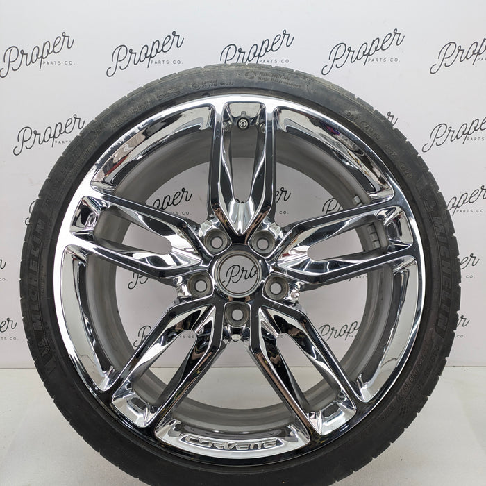 Chevrolet C7 Corvette Stingray Front Wheel Rim Chrome Split 5-Spoke 19