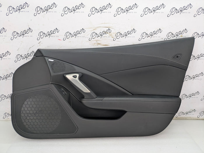 Chevrolet C7 Corvette Stingray Z51 Right/Passenger Side Jet Black Leather Door Panel Card