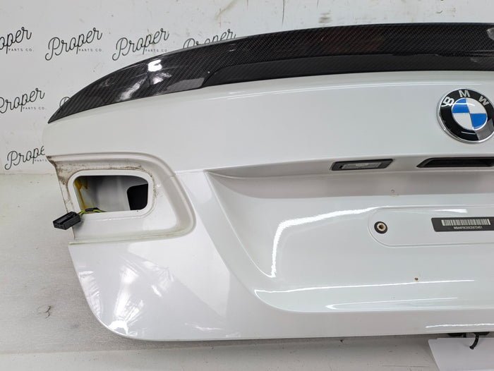 BMW E92 335xi 335is 335i 328xi 328i LCI Trunk Lid W/Aftermarket Spoiler Mineral White (A96) 41627254428