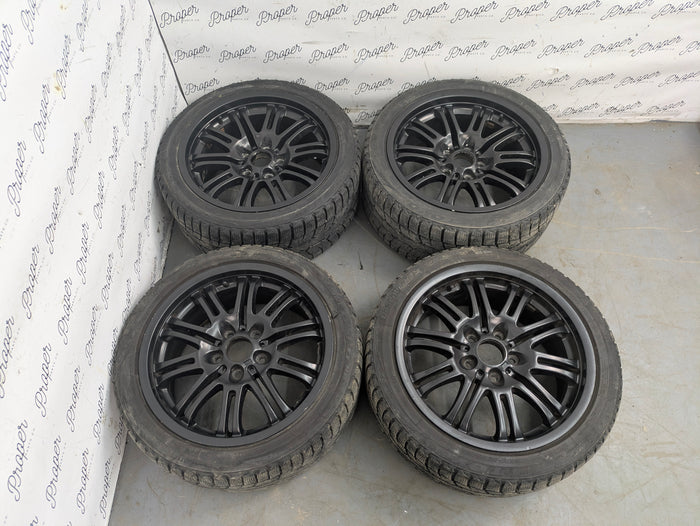 BMW E46 M3 OEM Black Staggered Style 67 Front M-Double Spoke Wheels/Rims Set Of 4 18X8 18x9 2229950/2229960 *Note*