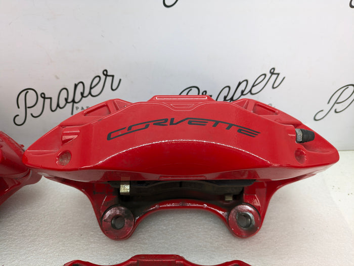 Chevrolet C7 Corvette Stingray Front & Rear Brembo Brake Calipers Set Red 20C79021/20C79022/20B95348/20B95347 *NOTE*