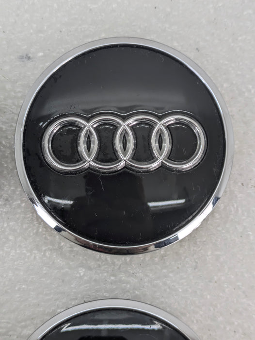 Audi 8V RS3 Black & Chrome Wheel Rim Center Caps Set Of 4 8W0601170