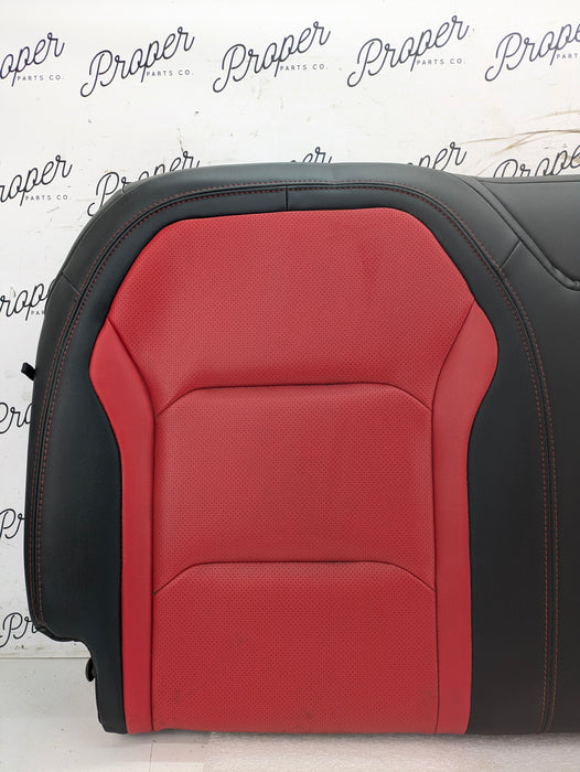 2018 Chevrolet 6th Gen Camaro 2SS Coupe 2nd Row Rear Upper Seat Back Cushion Leather Black & Adrenaline Red (H16)