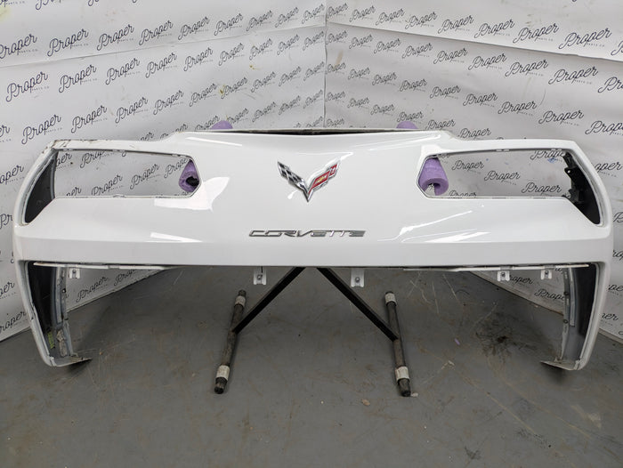 Chevrolet C7 Corvette Stingray Upper Rear Bumper Cover Arctic White (G8G) 84139444/84411653 *DAMAGED*