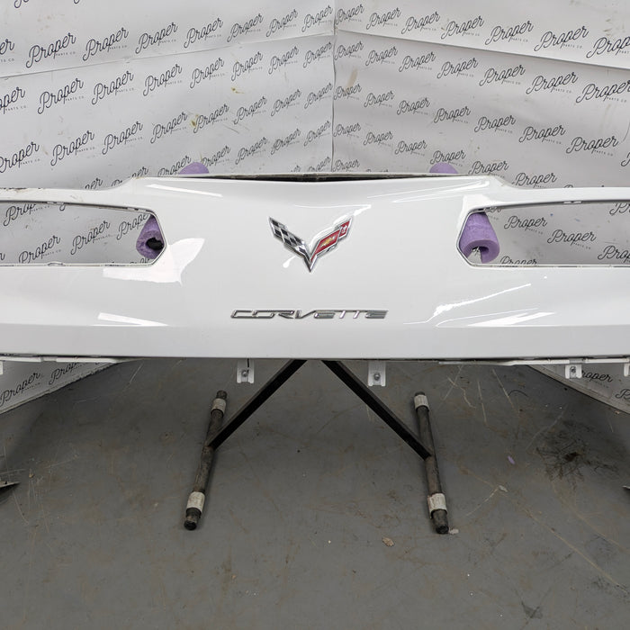 Chevrolet C7 Corvette Stingray Upper Rear Bumper Cover Arctic White (G8G) 84139444/84411653 *DAMAGED*