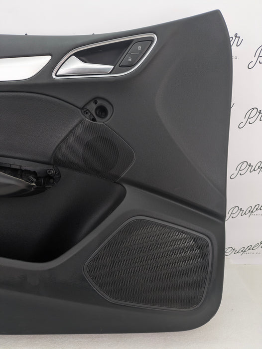 2016-2018 Audi 8U Q3 Left Front Driver Interior Door Panel Black 8U1867105 *Damage*