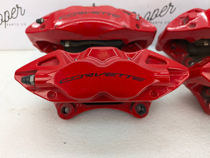 Chevrolet C7 Corvette Stingray Front & Rear Brembo Brake Calipers Set Red 20C79021/20C79022/20B95348/20B95347 *NOTE*