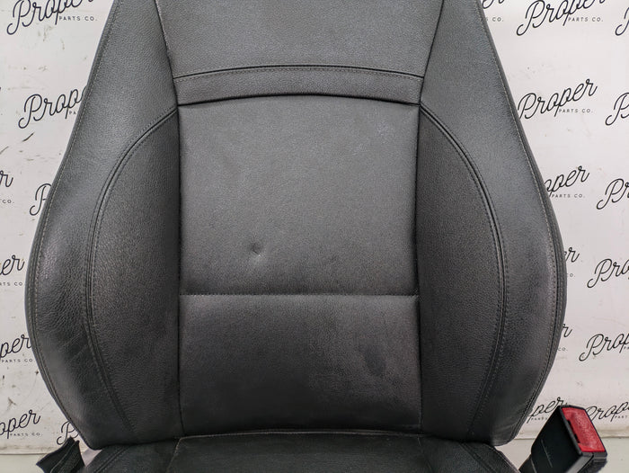 BMW E90 E91 3 Series Driver & Passenger Front Black Leather Sport Seats