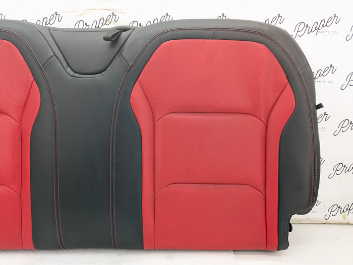 2018 Chevrolet 6th Gen Camaro 2SS Coupe 2nd Row Rear Upper Seat Back Cushion Leather Black & Adrenaline Red (H16)