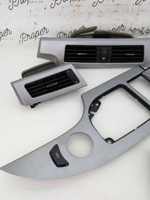 BMW E60 E61 530xi Aluminum Cube Pure Interior Trim Set 10 Pieces