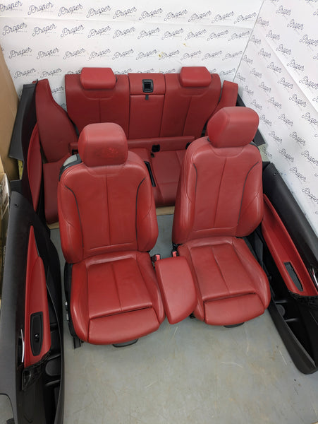 BMW F22 228xi M235xi 230xi M240xi M Sport Coral Red Dakota Leather Interior Seat & Door Panel Set *NOTE*