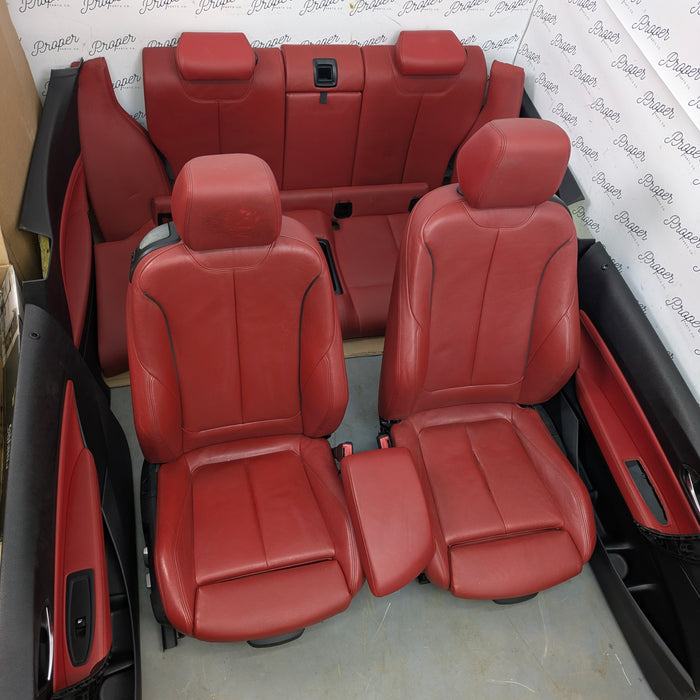 BMW F22 228xi M235xi 230xi M240xi M Sport Coral Red Dakota Leather Interior Seat & Door Panel Set *NOTE*