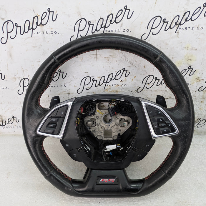2018 Chevrolet 6th Gen Camaro 2SS Automatic Transmission Flat Bottom Leather Steering Wheel W/Paddle Shifters 84209521
