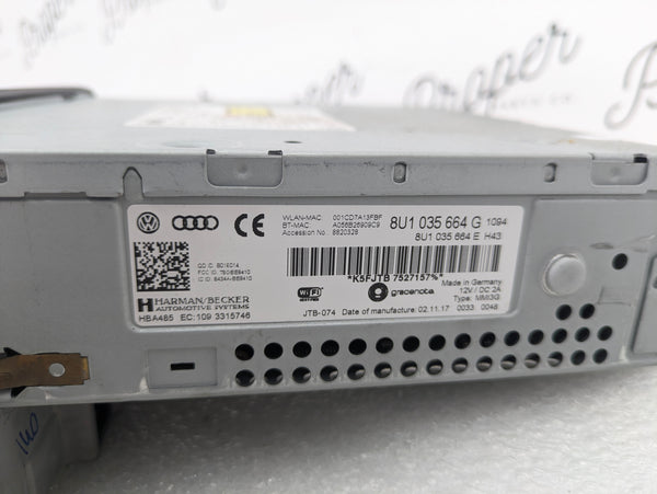 2018 Audi 8U Q3 MMI3G Radio Stereo GPS Navigation Media CD Player Head Unit 8U1035664G