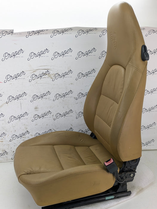 Porsche 996.2 911 Carrera 4 Front Left/Right Seats Savanna Beige Leather W/Porsche Crest