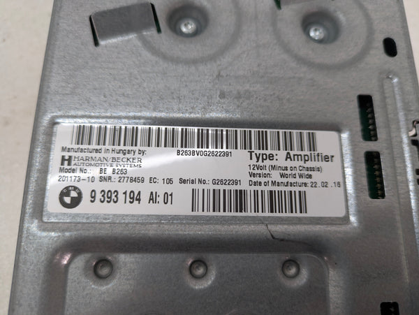 BMW F36 F30 F31 F32 F33 F34 4 & 3 Series Harman Kardon Amplifier W/ASD 9393194
