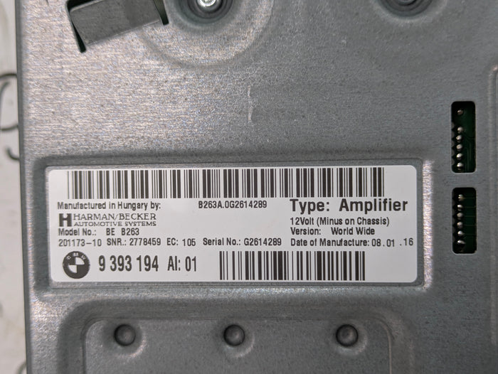 BMW F36 F32 F30 F31 F33 F34 F36 4 & 3 Series Harman Kardon Amplifier W/ASD 9393194