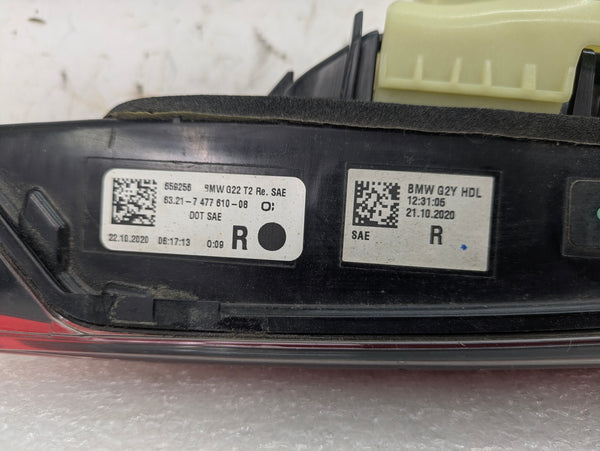 BMW G22 G26 430ix M440ix G82 M4 Pre-LCI Rear Right/Passenger Side Inner Trunk LED Tail Light Assembly 63217477609