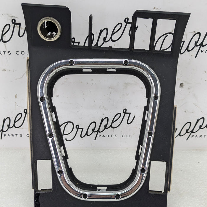 BMW Z3 Center Console Trim Cover Panel Black w/ Chrome Trim 2491395 *Damaged*