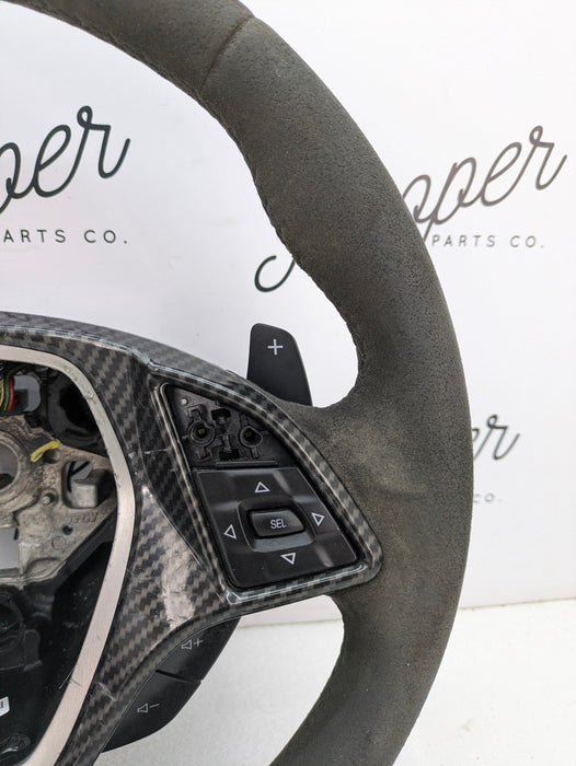 Chevrolet C7 Corvette Stingray Automatic Flat Bottom Suede/Alcantara Steering Wheel W/PaddleShifters 84198774 *DAMAGED*