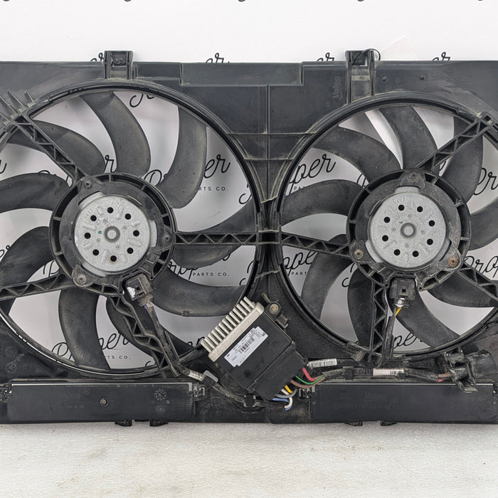 2018 Audi 8U Q3 Dual Cooling Fans & Shroud Assembly Module 8K0121003AG/8K0959501