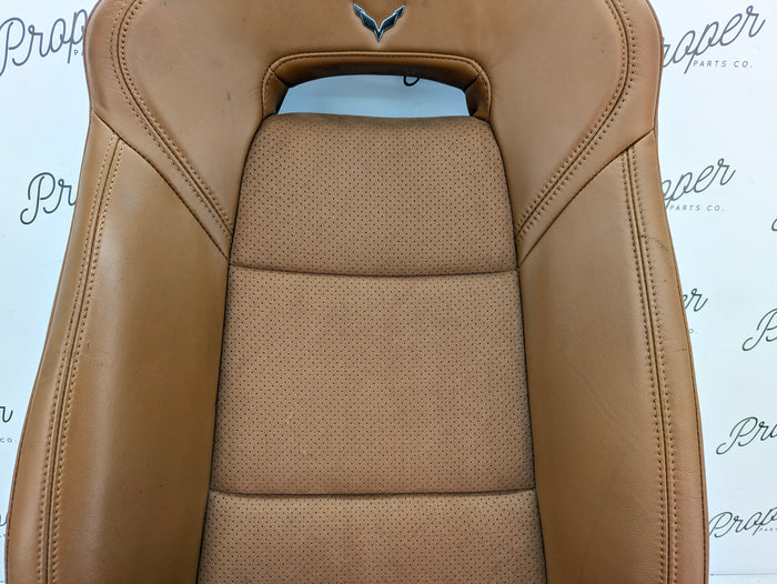 Chevrolet C7 Corvette Stingray 3LT Right/Passenger Side GT Napa Leather Heated & Vented Seat Kalahari Brown (346) *DAMAGED*