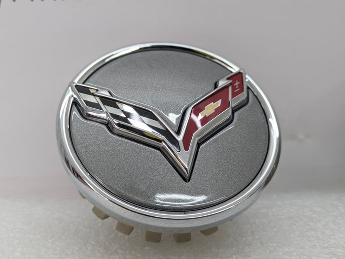 Chevrolet C7 Corvette Logo/Emblem/Badge Argent Grey Wheel Rim Center Caps Set Of 4 68mm 9595010/20995597