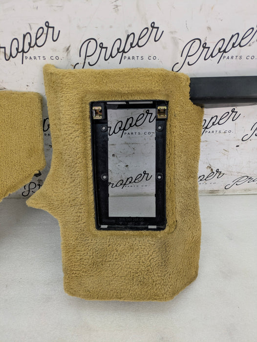 Porsche 996.2 911 Carrera 4 Fuse Box Kick Panel Carpet & Center Console Carpet Trim Savanna Beige