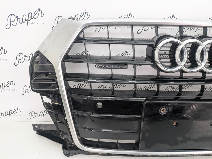 2016-2018 Audi 8U Q3 Facelift Front Center Bumper Grille Black & Chrome 8U0853653M