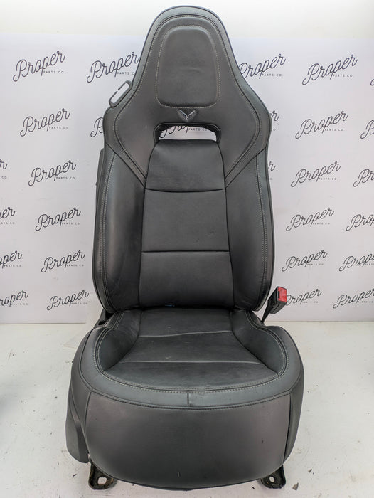 Chevrolet C7 Corvette Stingray Z51 2LT Right/Passenger Side GT Milano Leather Heated & Vented Seat Jet Black (195) *DAMAGED*