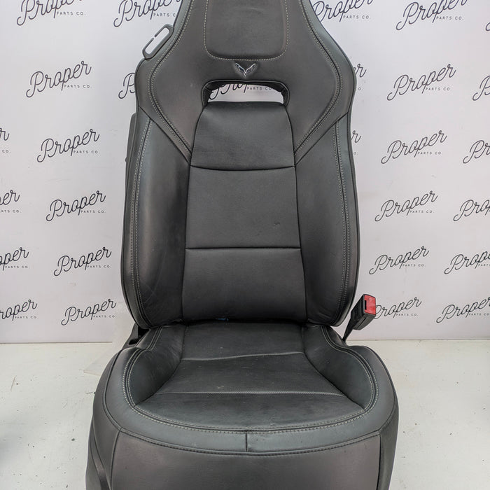 Chevrolet C7 Corvette Stingray Z51 2LT Right/Passenger Side GT Milano Leather Heated & Vented Seat Jet Black (195) *DAMAGED*