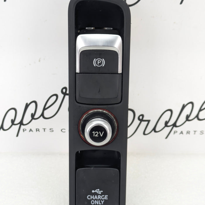 2016-2018 Audi 8U Q3 Front Center Console Bezel Trim Cover & Power Outlet 8U1863349D