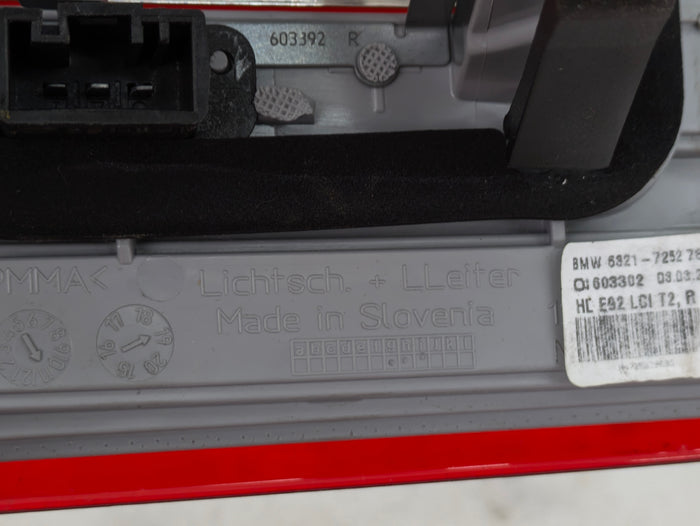 BMW E92 335xi 335i 328xi 328i LCI Right/Passenger Side Inner Trunk Tail Light 63217252780