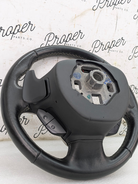 Chevrolet C7 Corvette Stingray Z51 Automatic Jet Black Leather/Grey Stitching Steering Wheel W/Paddle Shifters 23167317 *DAMAGED*